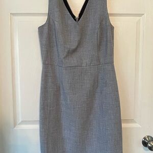 Banana Republic Gray V-Neck Midi Dress